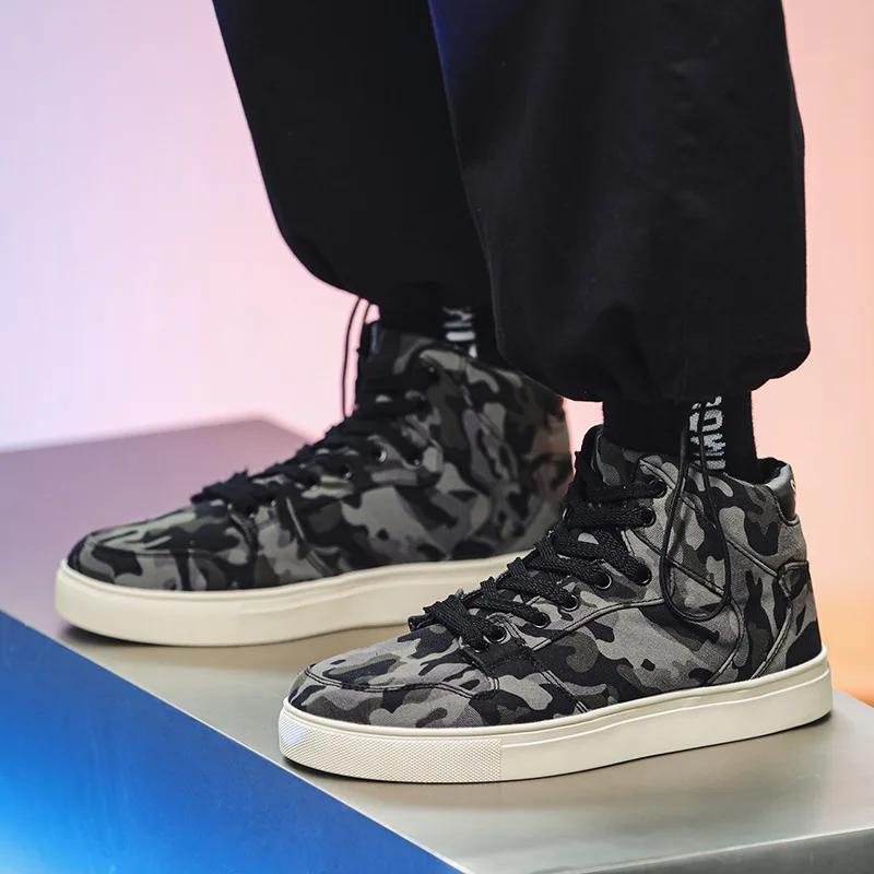 Fashion Camouflage Casual Shoes for Men Moto Microfiber Leather Motocross Off-Road Racing Boots Motorbike Riding Shoes Men Moto Boots