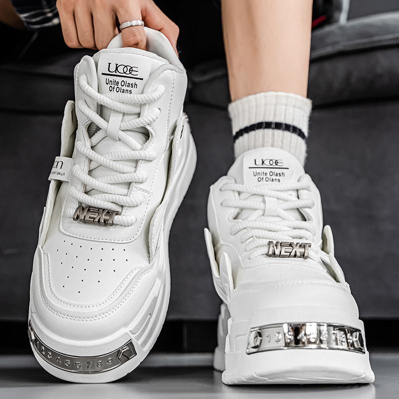 Klobiger Sneaker Herren Designer Weiche Sohle Board Schuhe Mode Lässig Leder Stoff Atmungsaktiv Höhe Erhöht Plateau Sportschuhe