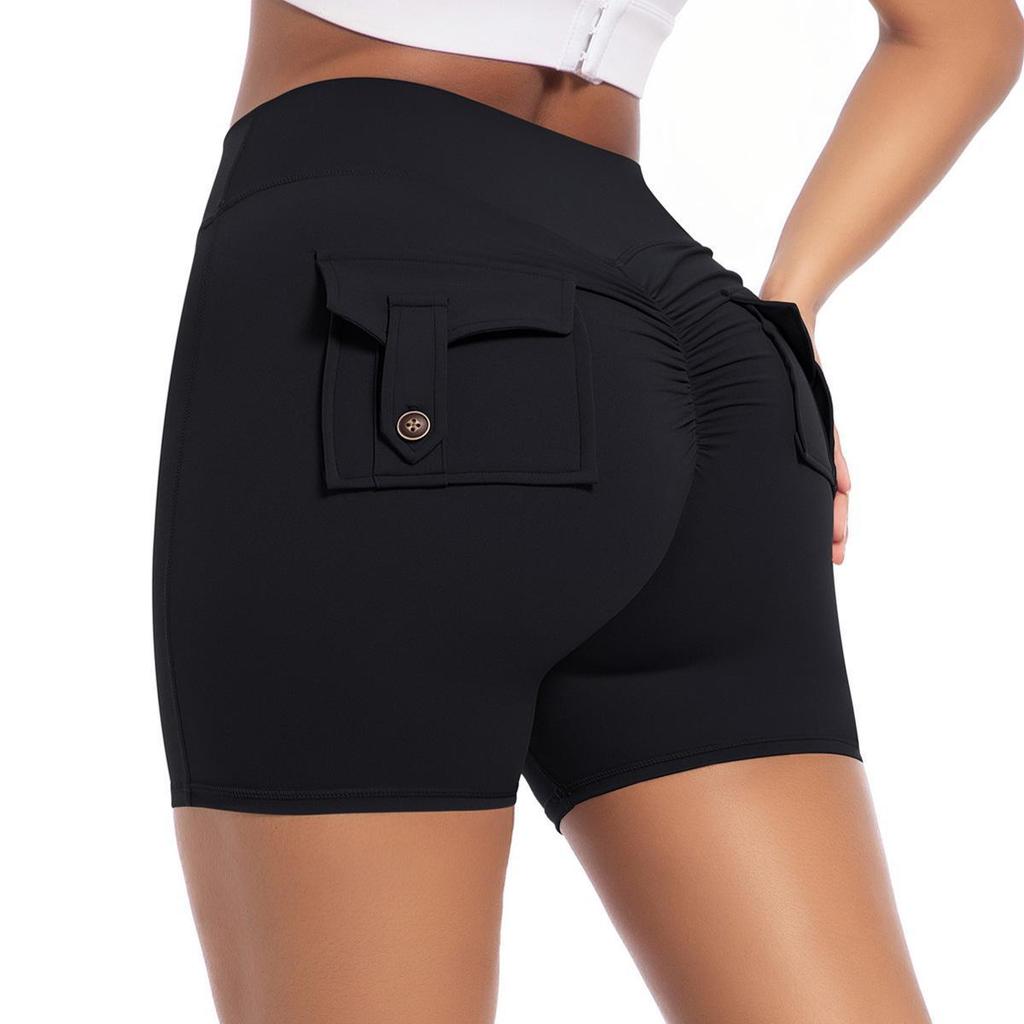Damen High Waist Peach Cargo Leggings: Elastische, Hüfthebende, Schnelltrocknende Yogahose zum Laufen und für Fitness