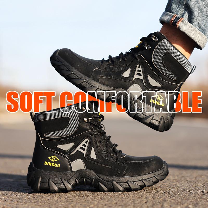 High Top Steel Toe Safety Work Boots for Men Industrial Construction Lightweight Work Sneakers Anti Puncture Safety Shoes 48