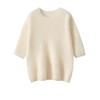 Women's 100% Pure Cashmere Short Sleeve Round Neck Sweater - Autumn/Winter Knit Pullover Base Layer
