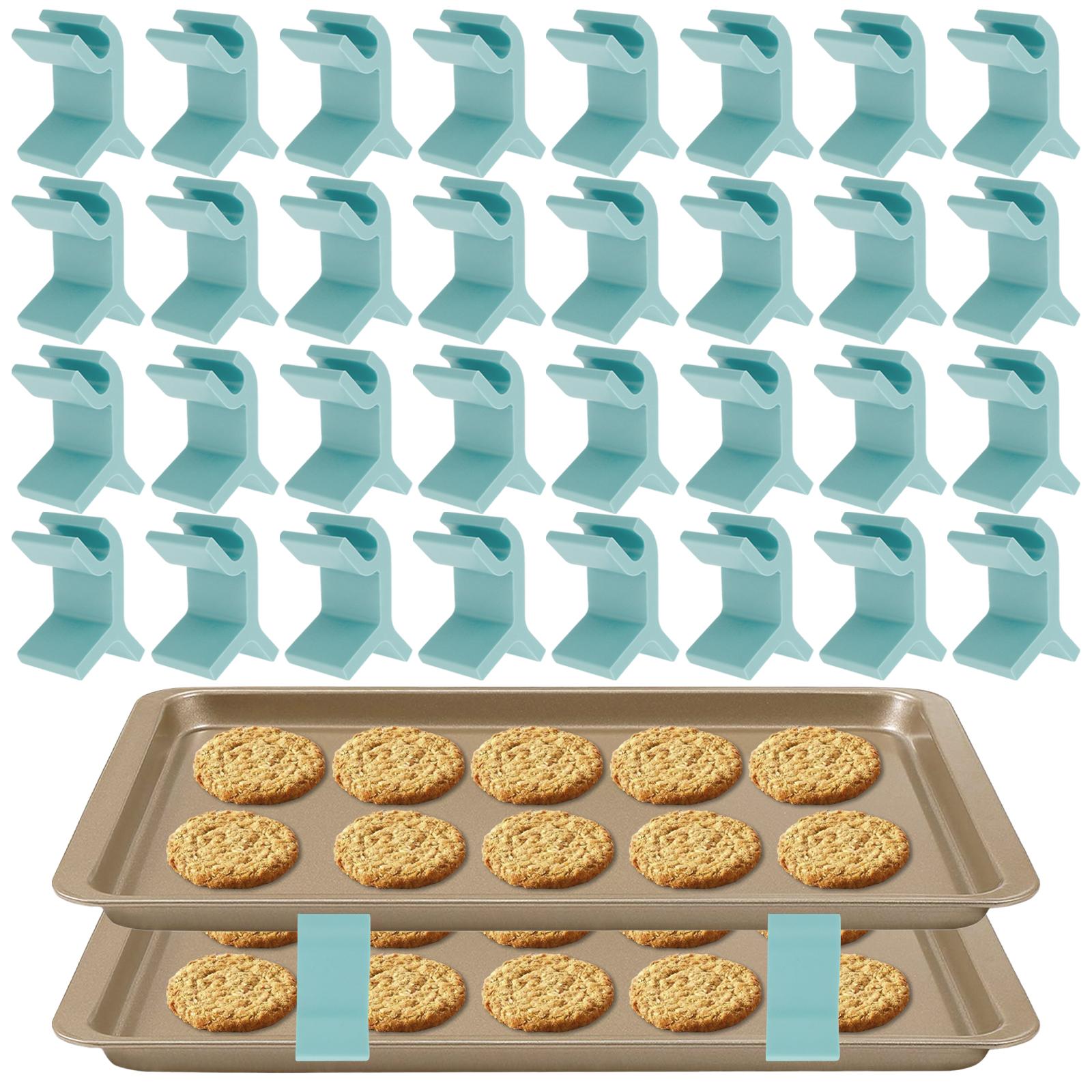 32 to 50Pcs Baking Sheet Stackers Rack Space Saving Tray Stackers Plastic Trays Stacking Holder Multipurpose Baking Tray Bracket