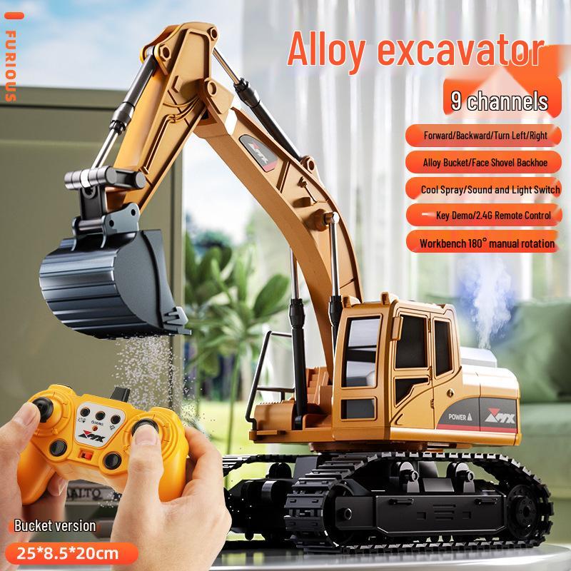 Large Remote Control Alloy Excavator Toy for Kids