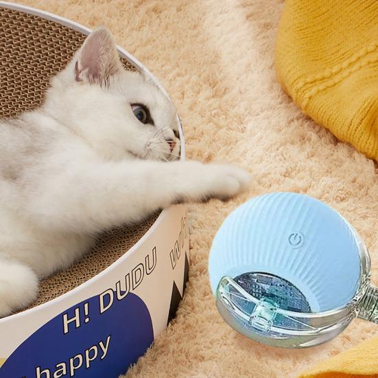 Interactive Cat Ball 3 Modes Automatic Rolling Ball with Rope Fast Charging Cat Safe Self-Entertainment Toy for Cats And Small Dogs