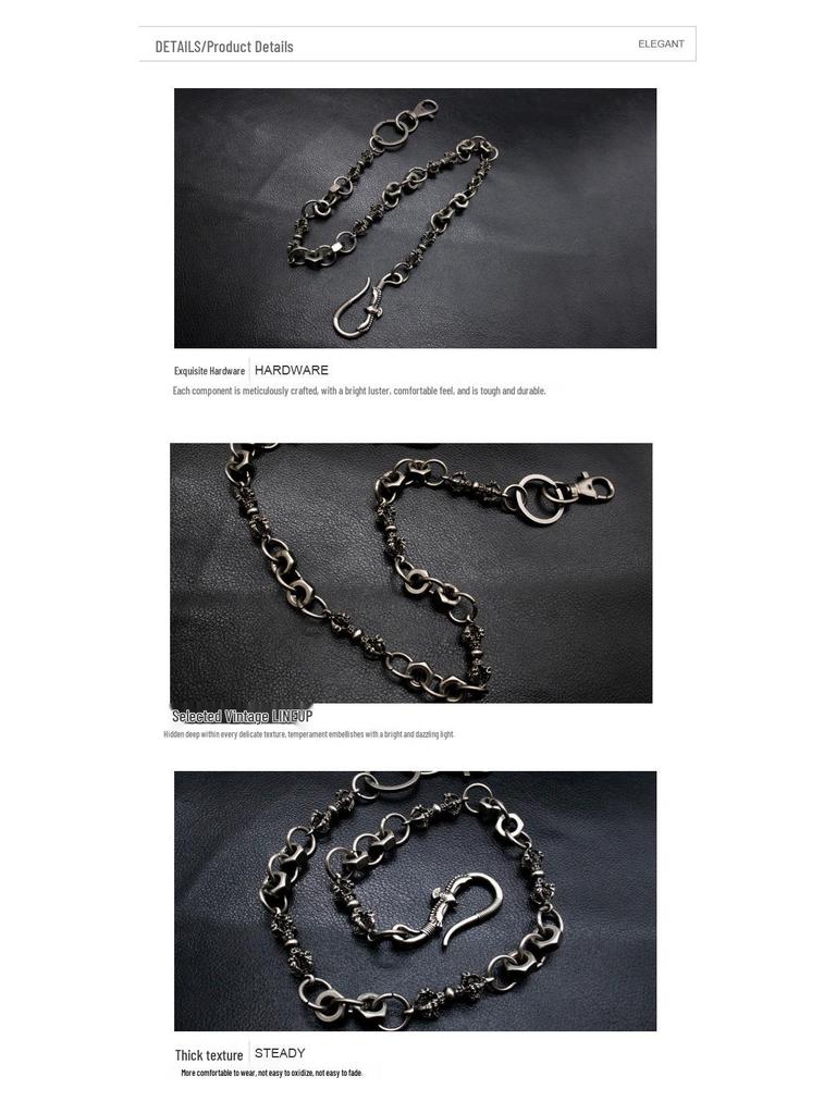Men's Street Trend Hip-Hop Pendant Chain with Eagle and Vajra Pillar Design
