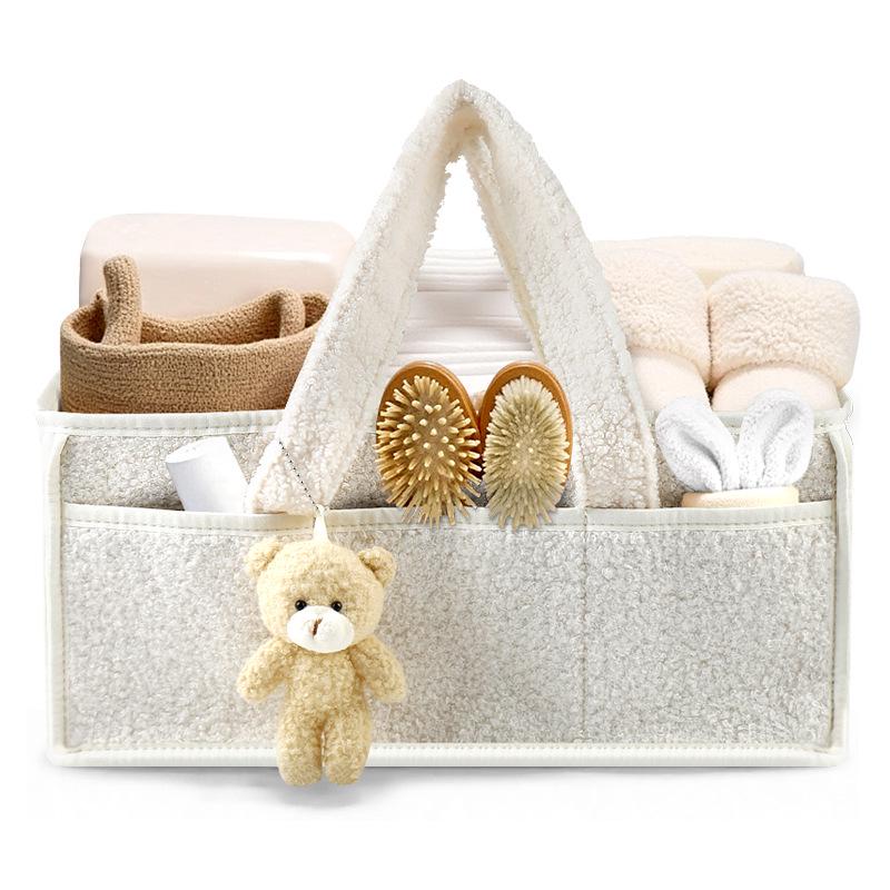 

Portable Plush Diaper and Baby Essentials Storage Bag слоновая кость/белый