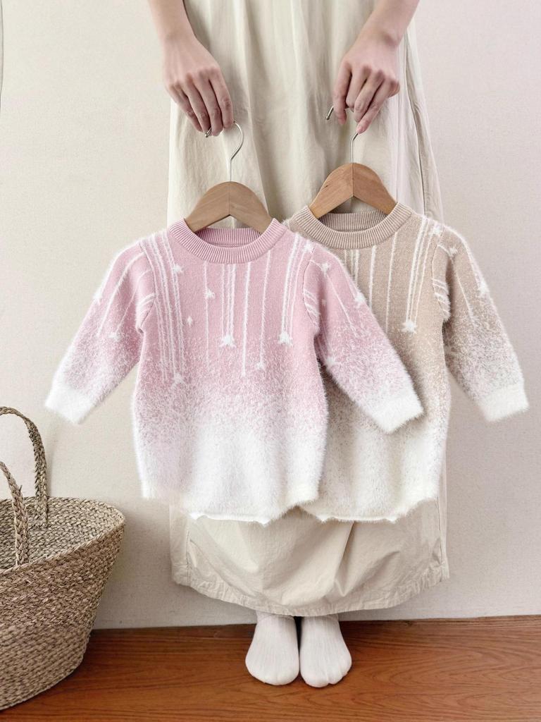 Cozy Gradient Star Romper for Baby Girls - Fall/Winter Collection