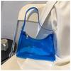 Fashion High Quality Pvc Handbag Transparent Eye-Catching Jelly Bag Zipper Multifunctional Simple Style Women'S Shoulder Bag New