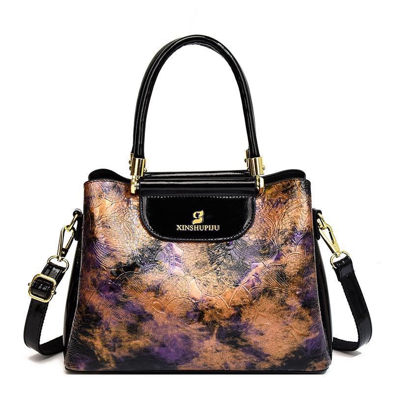 Women's Retro Hollow PU Leather Tote Bag Fashion Hundred Senior Sense Crossbody Bag Retro Satchel Handbag Tote Bag