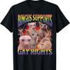 Bingus Supports Gay Rights Funny Sphinx Cat Meme Bootleg T-Shirt