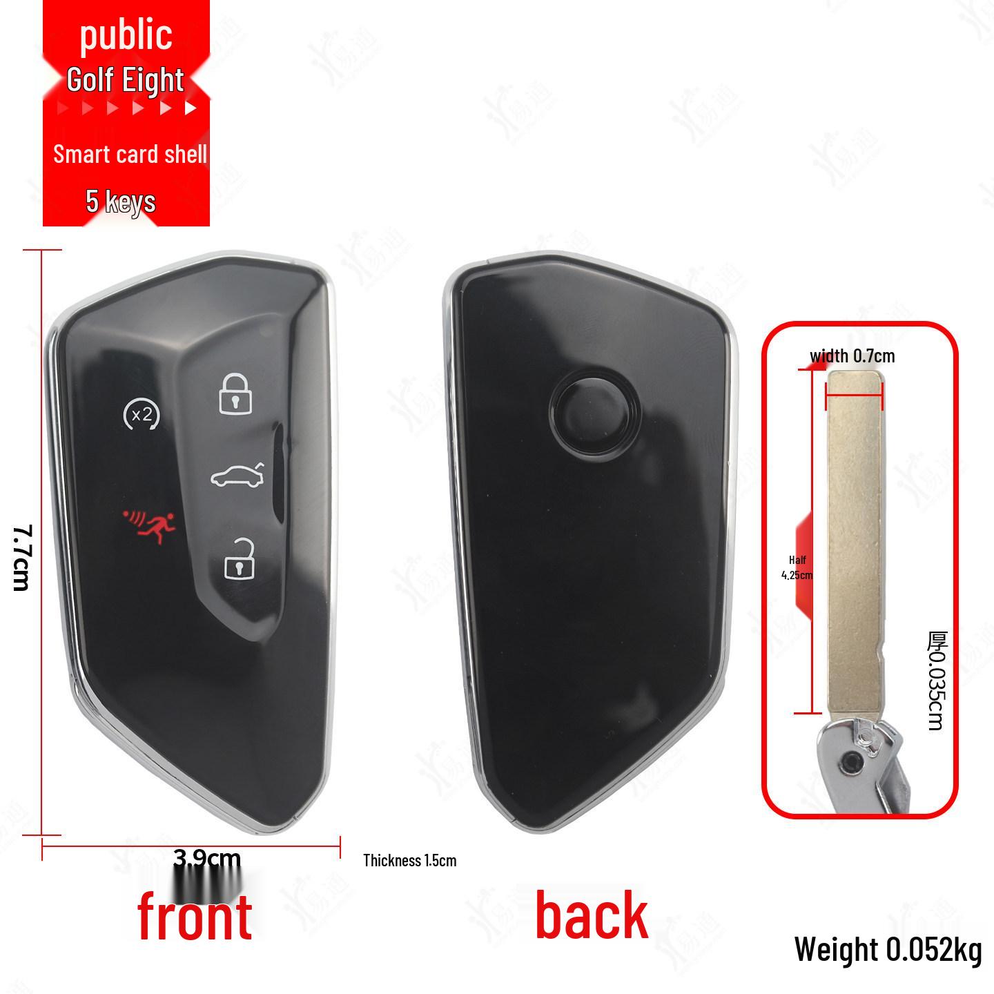

Compatible Remote Key Shell for VW Golf 8, Skoda ID, Touareg, Tayron MQB