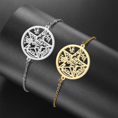 Witchcraft Tetragrammaton Pentagram Bracelet Stainless Steel Magical God Name Pentacle Bracelets Solomon Amulet Jewelry