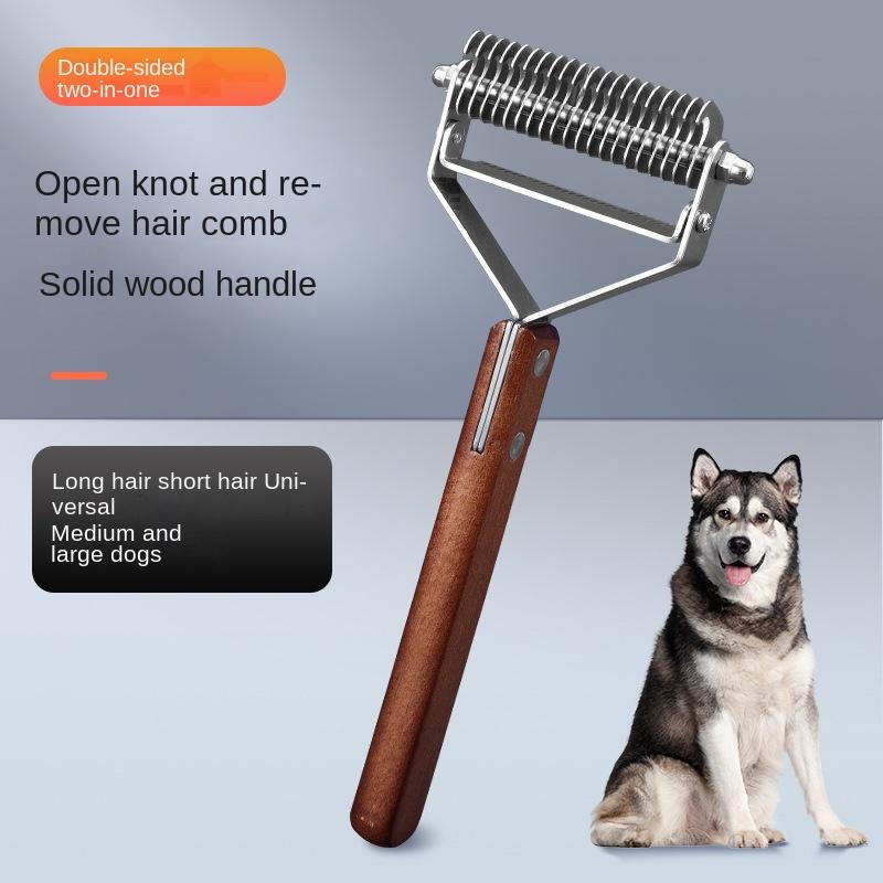 

Self Cleaning Pet Hair Remover Brush, Dog Cat Grooming Tool with Dematting Comb, Slicker Brush for Shedding Removal белый