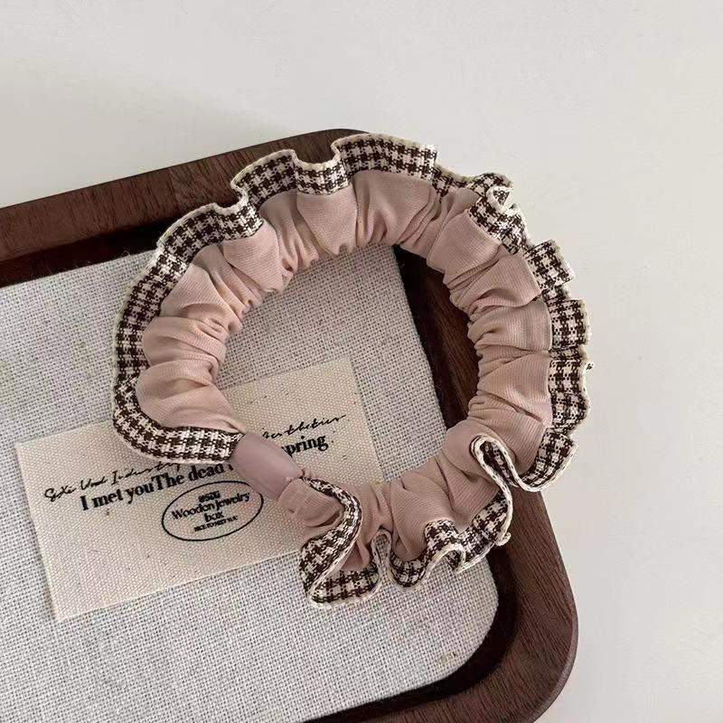7Pcs 2026 New Korean Version Coffee Colored Lace Headband Women Sweet Maruko Head Rope Love Girl Versatile Hair Accessories