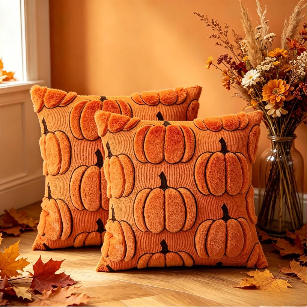Pumpkin Plush 45 cm Halloween Decorative Throw for Couch Sofa Bedroom Fall Decor