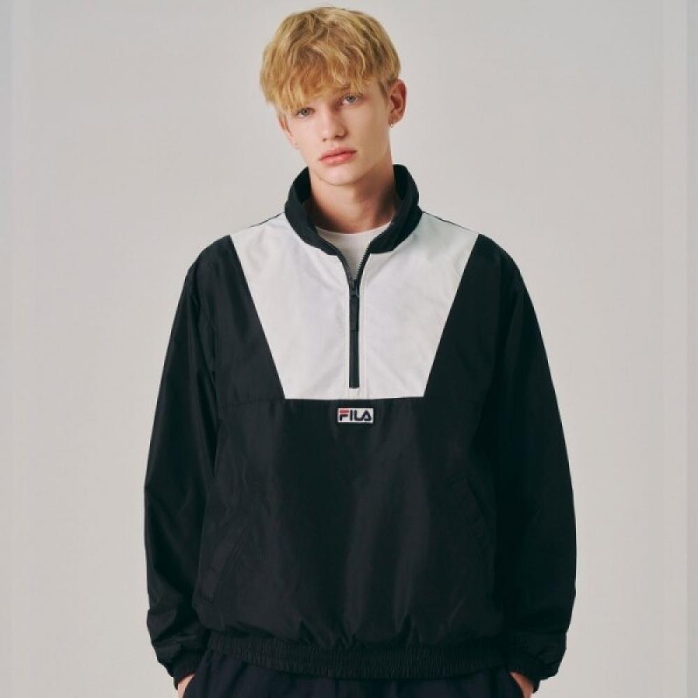 Fila Unisex Loose Fit Color Block Anorak Fs2jke3103x Black 100(L)