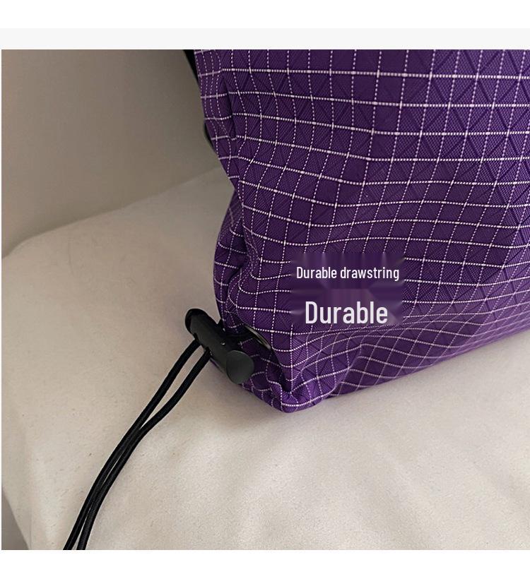 Women's Large Capacity Cross-Grid Canvas Crossbody Bag - Autumn/Winter 2025 High-End Commute Pillow Bag