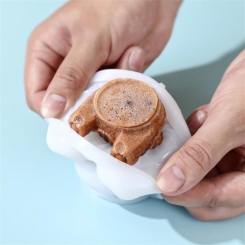 Bear Silicone Ice Cube Mold Food Grade Odourless Cartoon Whiskey Wine Drink Coffee Ice Cream Mould Kitchen Tool