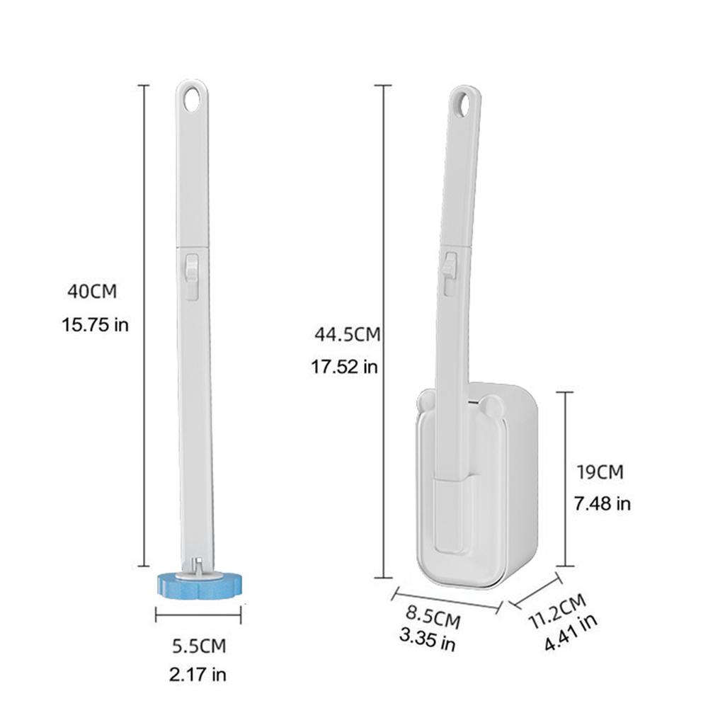 Wall Mounted Toilet Brush with 36 Refill Heads and Holder Wall-Mount Scrubbing Toilet Brush for Home Wash Basins Mirrors Glass