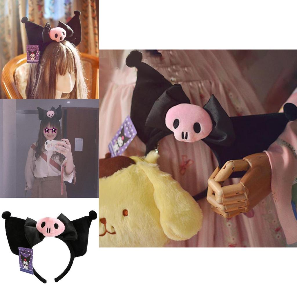 Roztomilá čelenka s oušky Kuromi Plyšová čelenka Do Kawaii kostýmu a Cosplay Dárky Pro Dívky