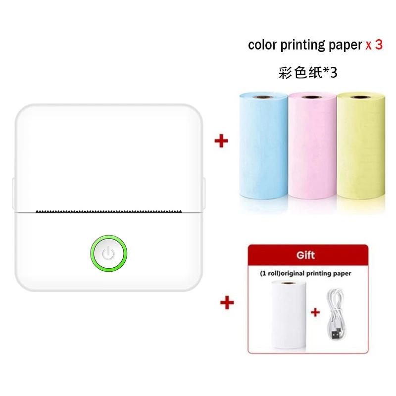 Portable Mini Printer Wireless Thermal Pocket Printers Self-Adhesive Paper for DIY Diary Stickers Quick Printing Conveniently