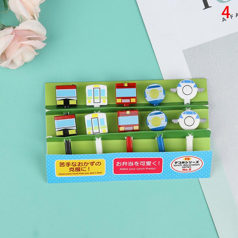 10Pcs Mini Animal Farmkids Fruit Fork Cartoon Snack Cake Dessert Food Toothpick