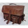 Goat Leather Briefcase Messenger Bag 15 In Laptop Satchel Office Shoulder Bags