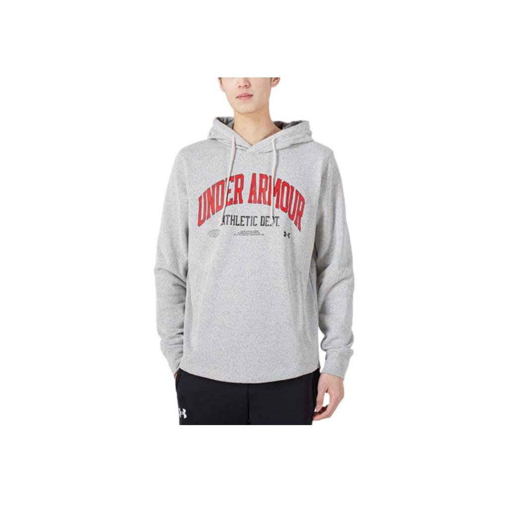 Under Armour Printed Sport Pullover Loose Hoodie Men Hoodie Grey 1370354-279