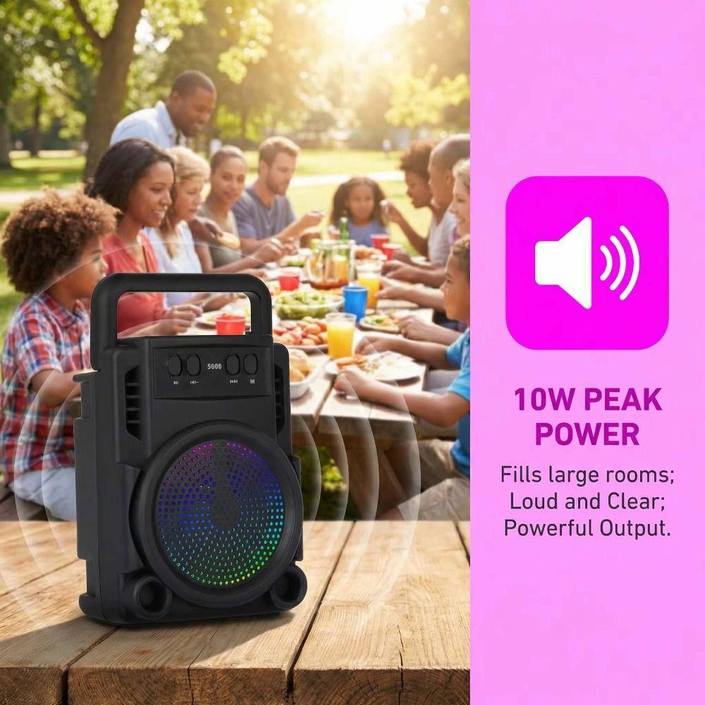 360° Light Karaoke Speaker TWS Function Party Speaker Portable Bluetooth Speaker Camping Use