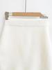 2025 Autumn/Winter High-Waisted Knit Ribbed Bodycon A-Line Skirt with Tie-Up Detail