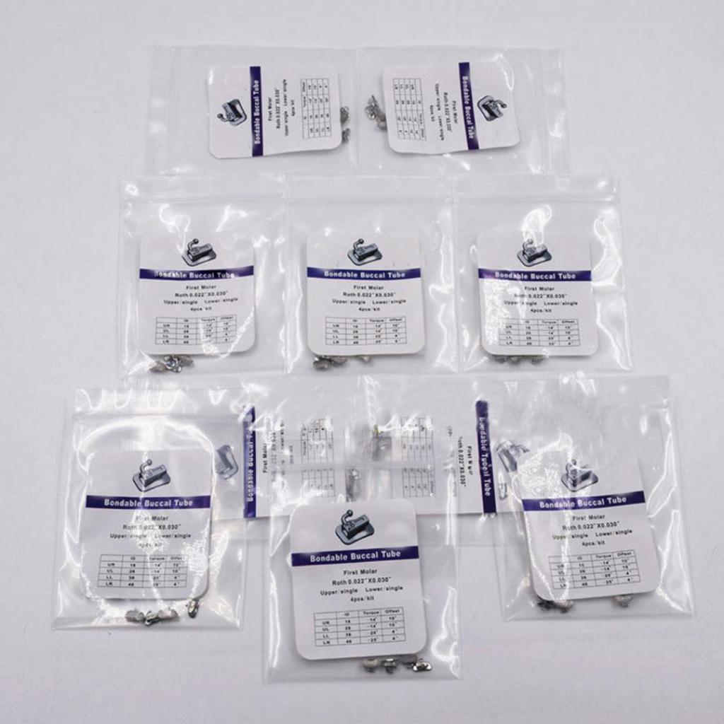 4 Teile/paket Dental Kieferorthopädische 1. Molaren Halterung Bukkalröhrchen Bondable Roth 022