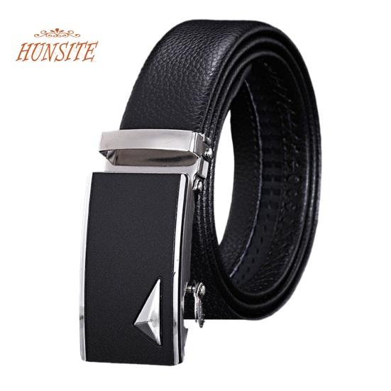 Men Autumatic Belt Business Formal Belt Smooth Faux Leather Alloy Buckle Anti-break Great Durability Anti-slip Men Meeting Commute Suit Pants Belt
