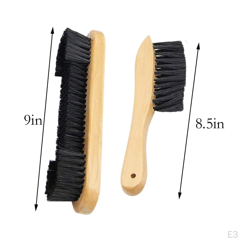 2 Pieces Billiard Brush Table Cleaning Kit Accessories Wooden Handle PVC Bristles Lightweight