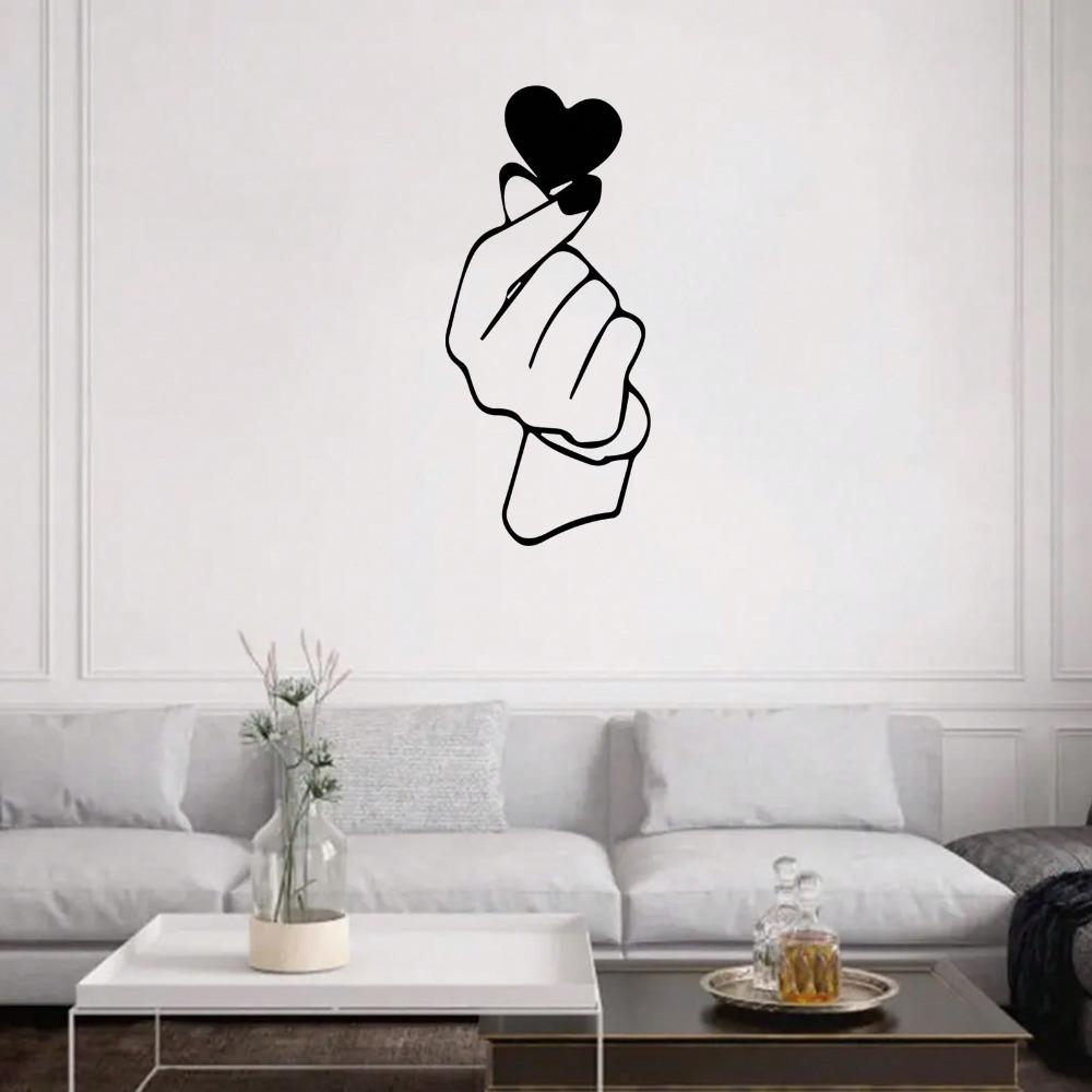 Iron Wall Art Black White Heart Metal Decor Powder Coated Wedding Valentine Gift