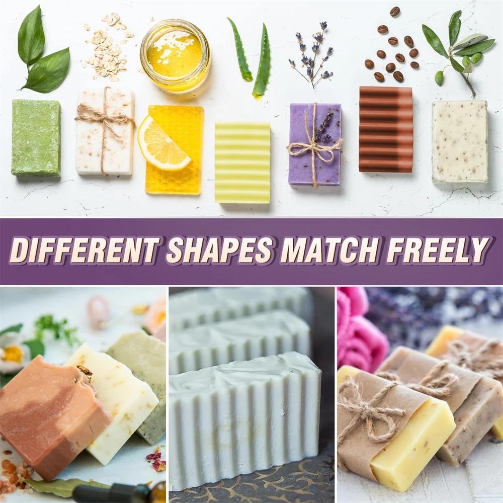 Flexible Rechteckige Seife Silikonform mit Holzbox DIY Werkzeug zur Seifen-Kuchenherstellung