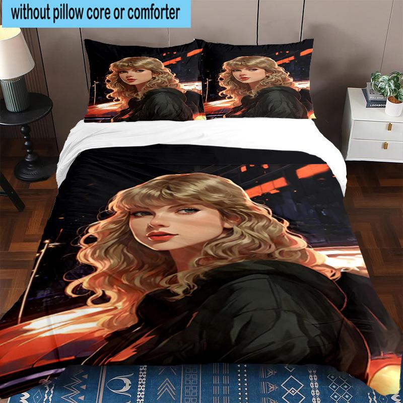 Taylor music Lover Artwork 3pcs Bedding,Including 1pc Duvet Cover And 2pcs Pillowcases Perfect for Christmas,Ideal for Bedroom, Dormitory