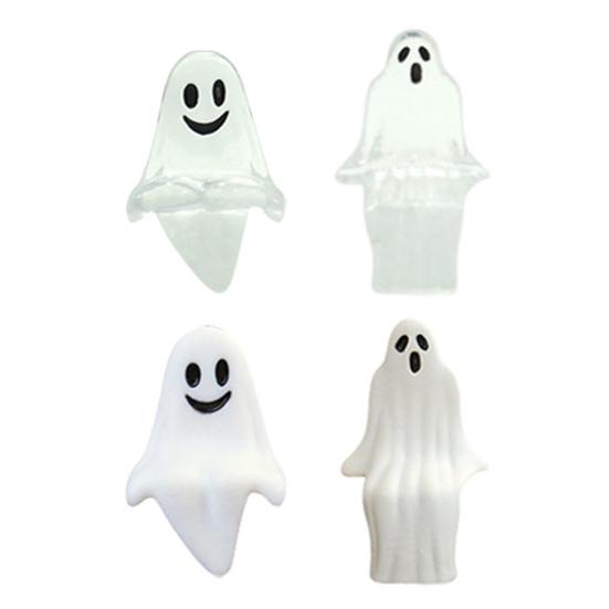 20 Pcs Mini Ghost Ornaments Sitting Ghost Miniatures Halloween Screaming or Smiling Ghost Decorations for Flower Pot Bookshelf Windowsill Edge