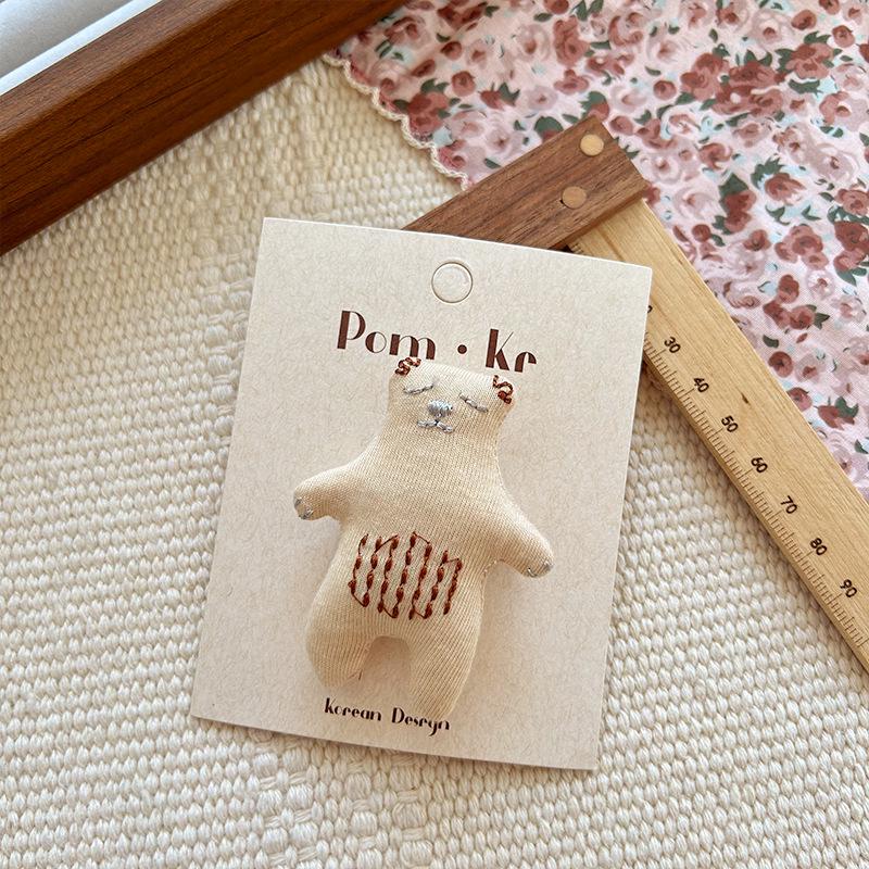 Korean Style Cartoon Bear 3D Cotton Baby Hair Clip