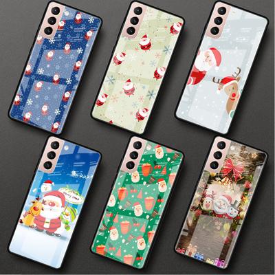 Szklane Etui Na Samsung Galaxy S22 S20 FE S21 5G S10 S9 Plus Note 10 20 Lite Hartowana Osłona Telefonu Boże Narodzenie Święty Mikołaj