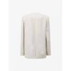 Cc Collect Linen Blend Collarless Jacket C252msf032