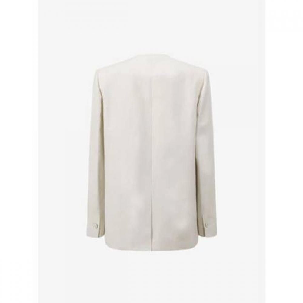 Cc Collect Linen Blend Collarless Jacket C252msf032