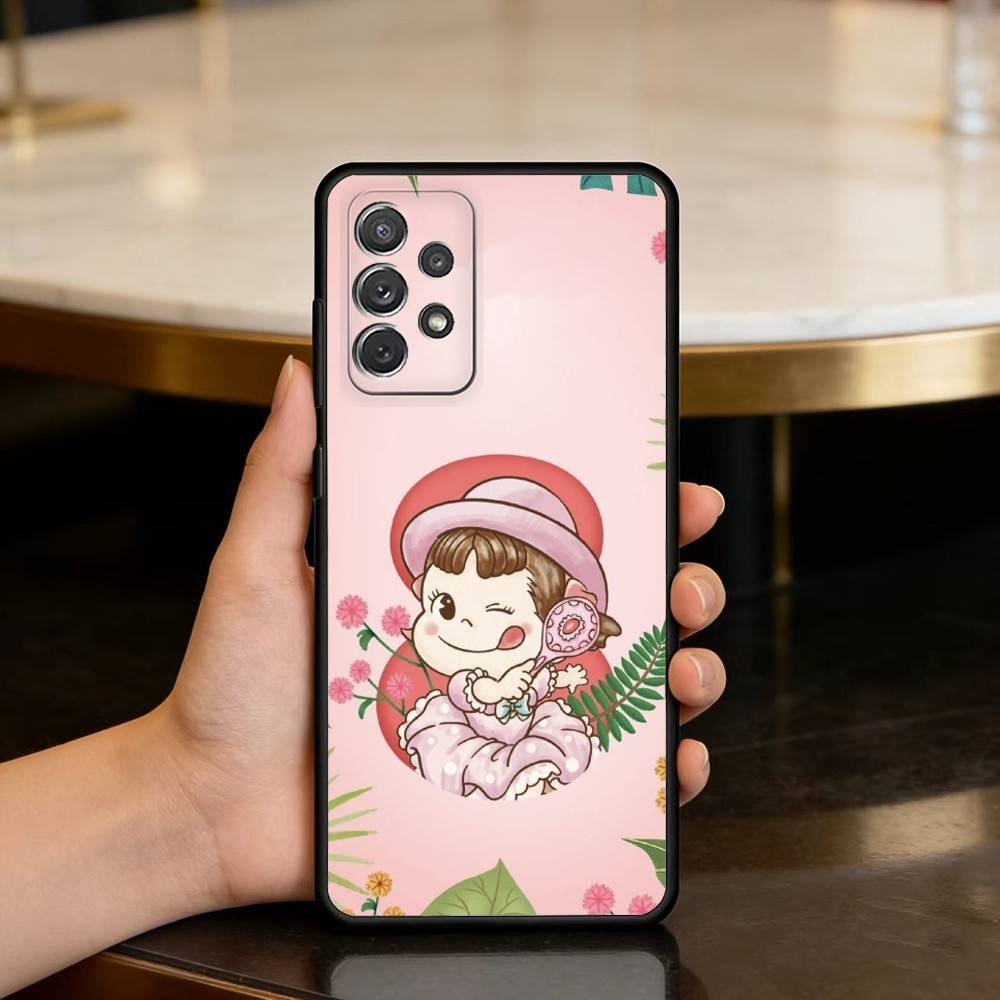 F-Fujiya-Milkys-Peko-C-Chan Soft Silicone Black Cover Phone Case For Samsung Galaxy A73,A72,A71,A70,A53,A52,A51