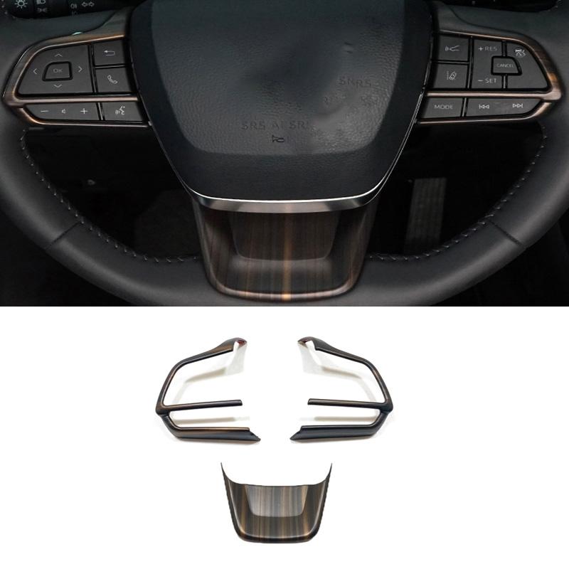 For Toyota Highlander    Car Interior Peach Wood Decoration trument Console Gear Water Cup Cover Air Vent Trims