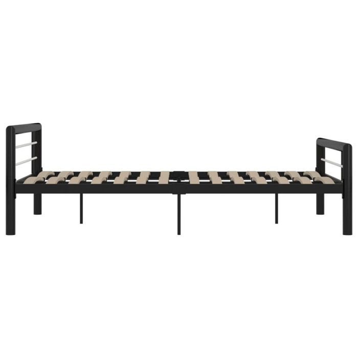 VidaXL Cadre de lit Noir et blanc Métal 160 x 200 cm