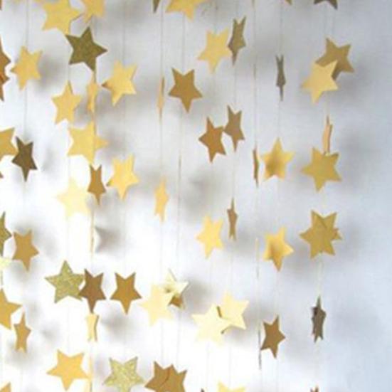 4m Romantic Stars Paper Garland Banner Bunting Wedding Baby Shower Party Decor
