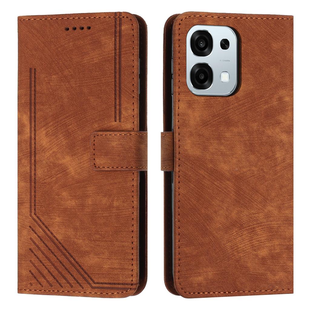 For Oppo A6 Pro 4G/Oppo A6 Pro 5G/Oppo F31 5G Stand Case Imprinted Lines Leather Phone Cover