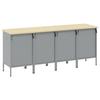 Workbench with Drawers 4 pcs Red and Grey 200 x 55 x 85 cm