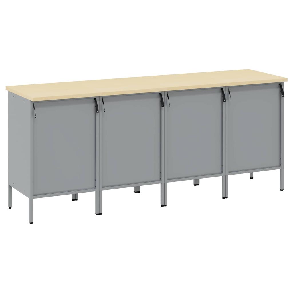Workbench with Drawers 4 pcs Red and Grey 200 x 55 x 85 cm