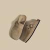 Soft leather version~ Boken shoes platform slippers women's spring and autumn 2025 new outer wear fishing half slippers Boken shoes
