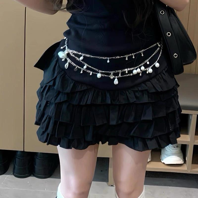 Pearl Shell Multi-layered Waist Chain, Ultra-fantastic Metal Chain Waist Belt, Short Skirt Waist Belt Accessory
